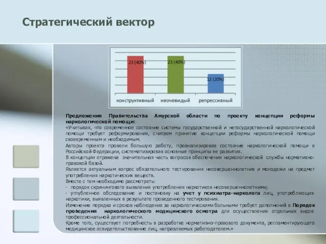 Стратегический вектор Предложения Правительства Амурской области по проекту концепции реформы наркологической помощи:
