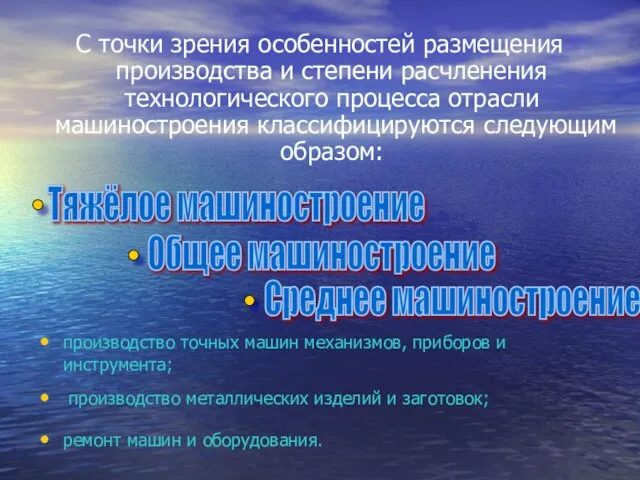 С точки зрения особенностей размещения производства и степени расчленения технологического процесса отрасли