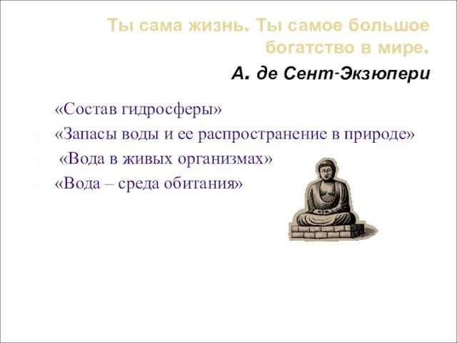 Ты сама жизнь. Ты самое большое богатство в мире. А. де Сент-Экзюпери