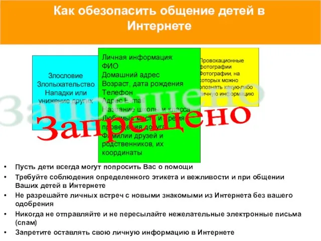 Как обезопасить общение детей в Интернете Пусть дети всегда могут попросить Вас