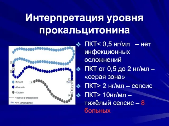 Интерпретация уровня прокальцитонина ПКТ ПКТ от 0,5 до 2 нг/мл – «серая