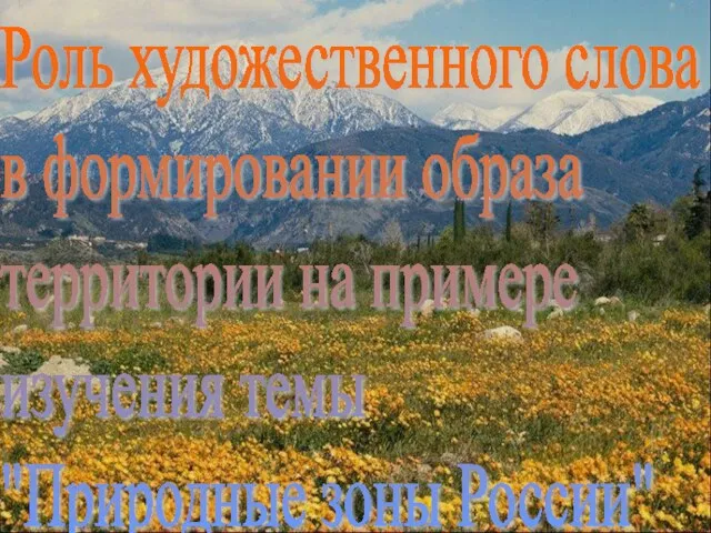 Роль художественного слова в формировании образа территории на примере изучения темы "Природные зоны России"