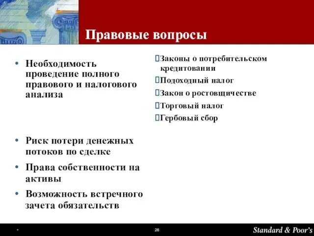 Правовые вопросы Законы о потребительском кредитовании Подоходный налог Закон о ростовщичестве Торговый