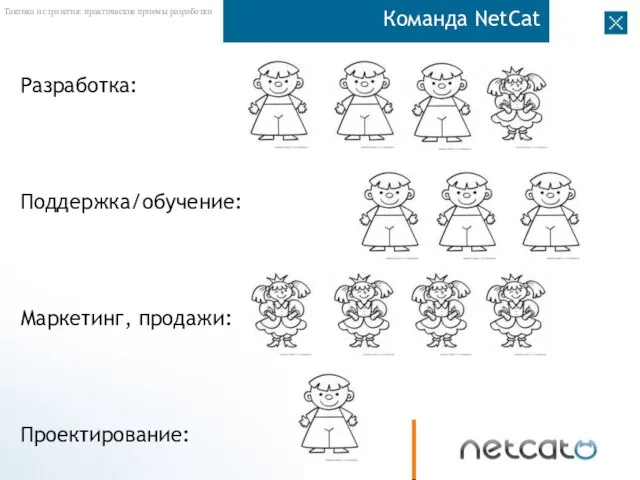 Команда NetCat Разработка: Поддержка/обучение: Маркетинг, продажи: Проектирование: