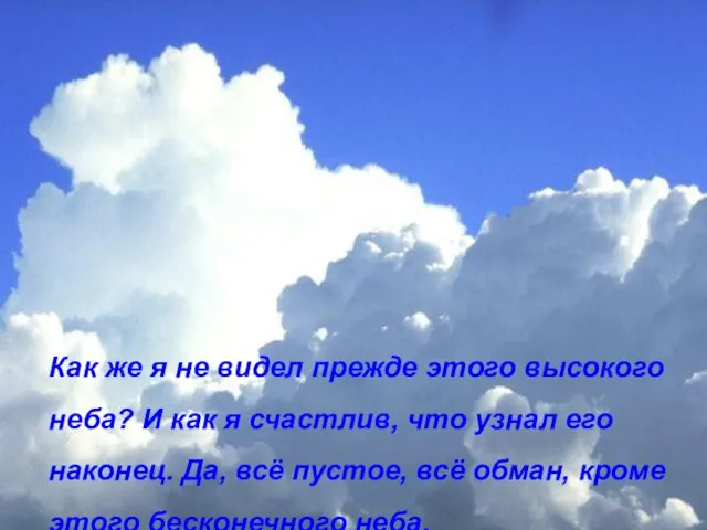 Как же я не видел прежде этого высокого неба? И как я