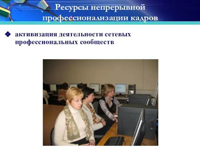 Ресурсы непрерывной профессионализации кадров активизация деятельности сетевых профессиональных сообществ