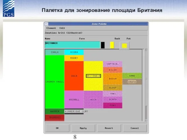 Палетка для зонирование площади Британия