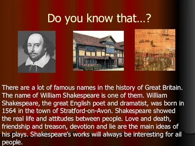 Do you know that…? There are a lot of famous names in