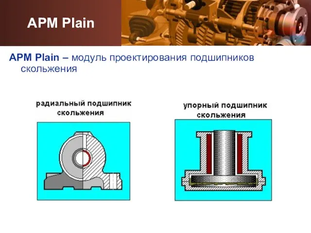 APM Plain – модуль проектирования подшипников скольжения APM Plain