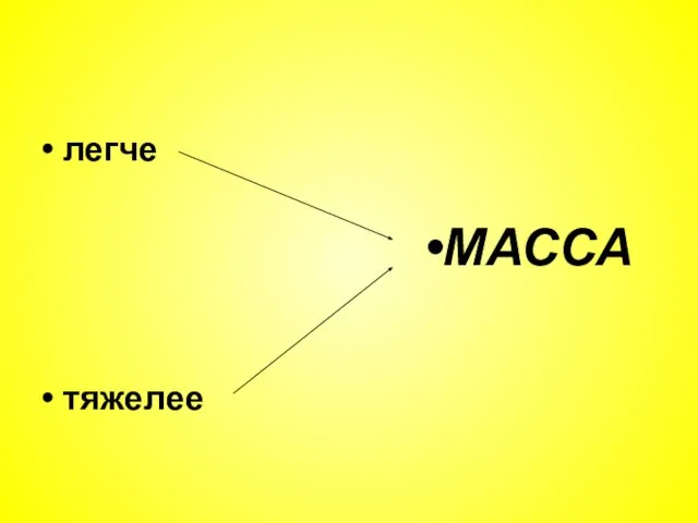 МАССА легче тяжелее