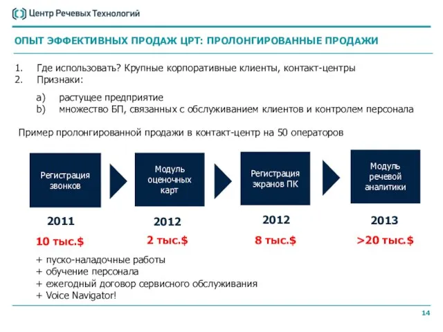 Где использовать? Крупные корпоративные клиенты, контакт-центры Признаки: растущее предприятие множество БП, связанных