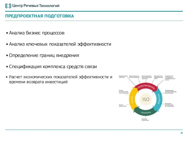 Анализ бизнес процессов Анализ ключевых показателей эффективности Определение границ внедрения Спецификация комплекса