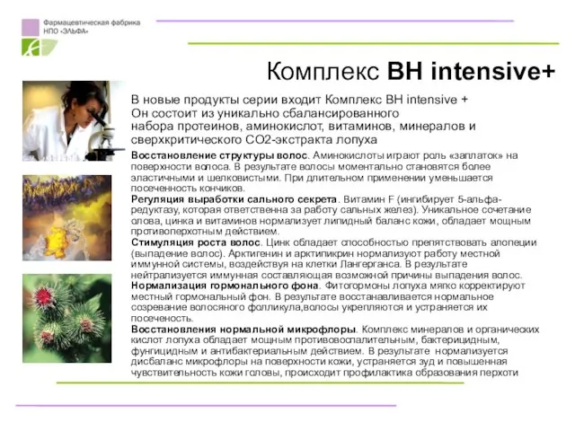 В новые продукты серии входит Комплекс BH intensive + Он состоит из