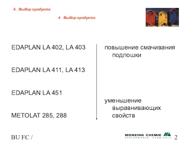 BU FC / HL EDAPLAN LA 402, LA 403 EDAPLAN LA 411,