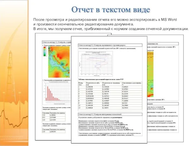 После просмотра и редактирования отчета его можно экспортировать в MS Word и