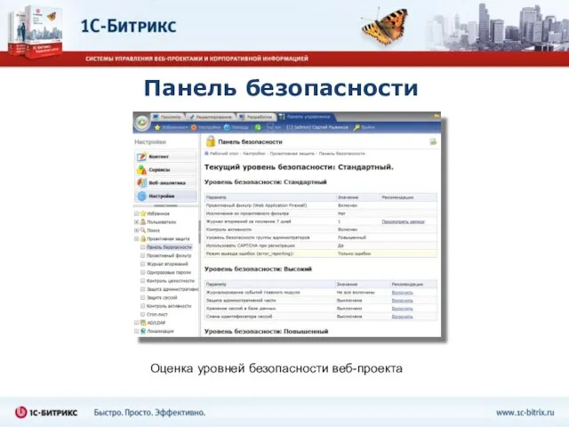 Панель безопасности Оценка уровней безопасности веб-проекта