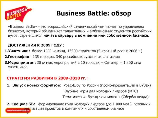 Business Battle: обзор «Business Battle» - это всероссийский студенческий чемпионат по управлению