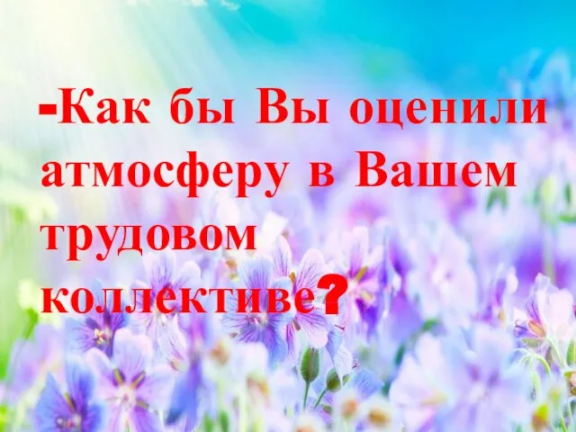 -Как бы Вы оценили атмосферу в Вашем трудовом коллективе?