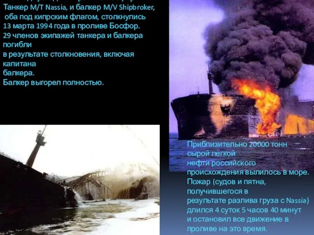 1994 год трагедия в проливе Босфор Танкер M/T Nassia, и балкер M/V