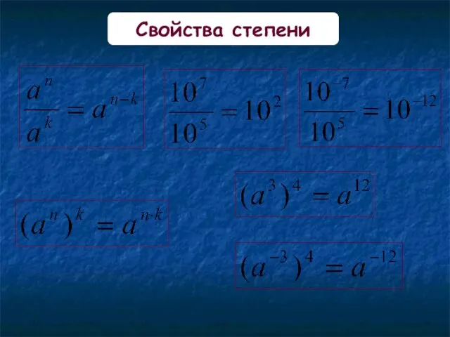 Свойства степени