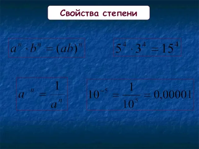 Свойства степени