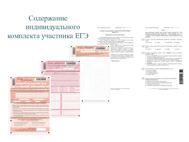 Содержание индивидуального комплекта участника ЕГЭ