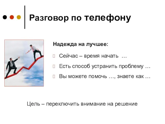 Разговор по телефону Сейчас – время начать … Есть способ устранить проблему