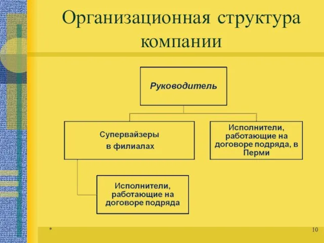 Организационная структура компании *