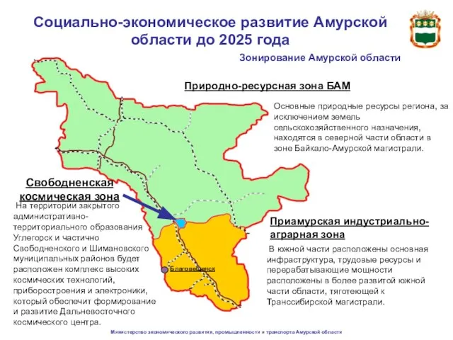 Министерство экономического развития, промышленности и транспорта Амурской области Социально-экономическое развитие Амурской области