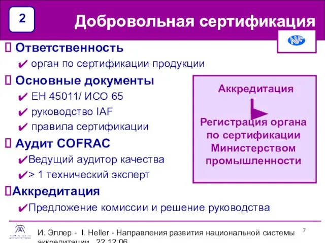 И. Эллер - I. Heller - Направления развития национальной системы аккредитации 22.12.06