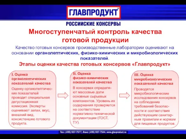 Качество готовых консервов производственные лаборатории оценивают на основании органолептических, физико-химических и микробиологических