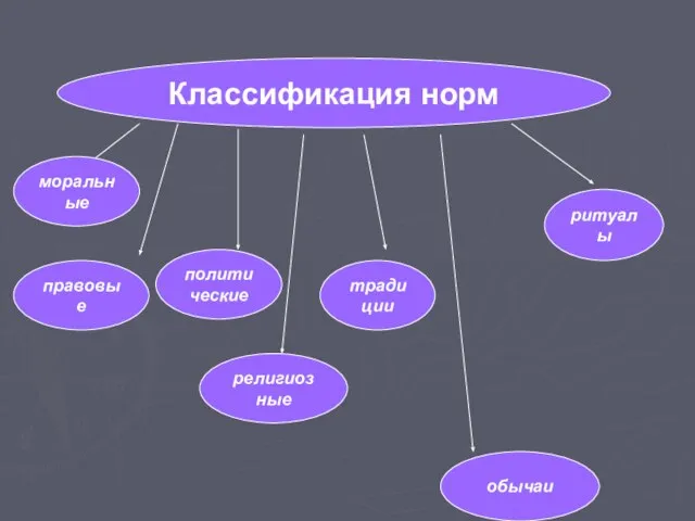 Классификация норм моральные правовые политические религиозные традиции обычаи ритуалы