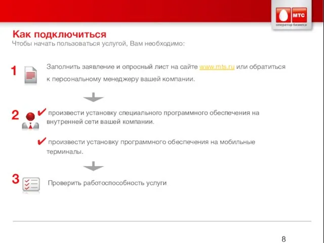 Чтобы начать пользоваться услугой, Вам необходимо: 2 произвести установку специального программного обеспечения