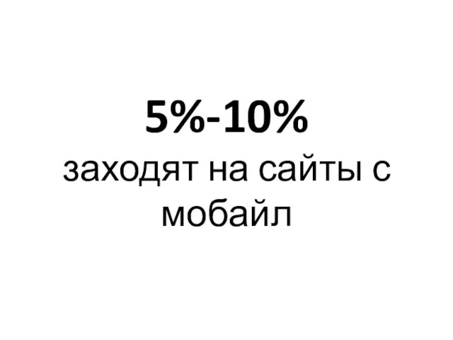 5%-10% заходят на сайты с мобайл