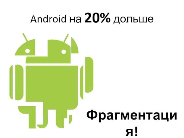Android на 20% дольше Фрагментация!