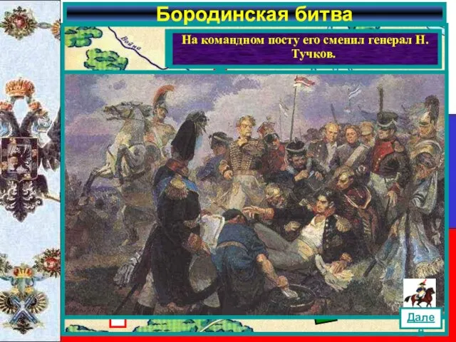 Бородинская битва Барклай де Толли Багратион Уваров Платов В ходе сражения был