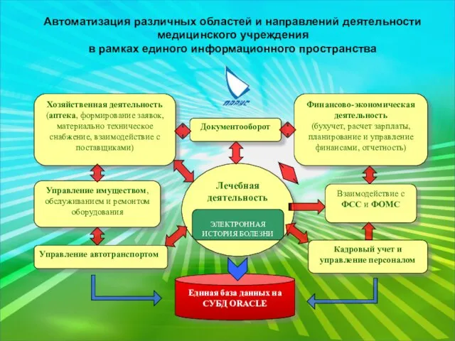 Автоматизация различных областей и направлений деятельности медицинского учреждения в рамках единого информационного пространства