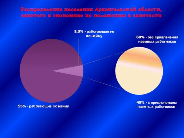 Распределение населения Архангельской области, занятого в экономике по положению в занятости