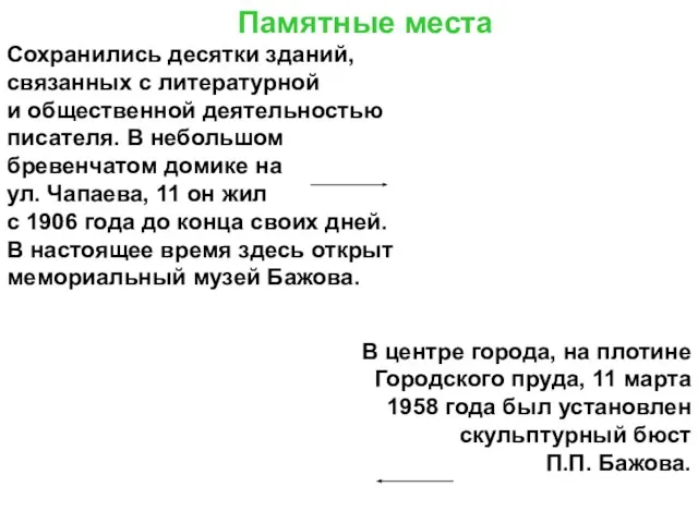 Памятные места Сохранились десятки зданий, связанных с литературной и общественной деятельностью писателя.