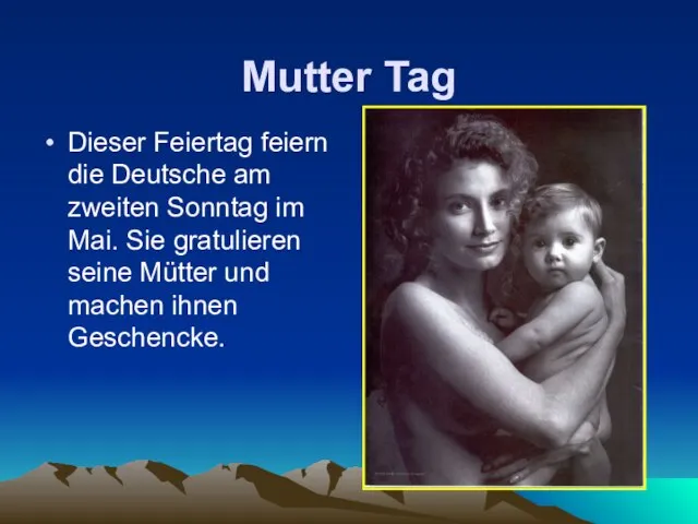 Mutter Tag Dieser Feiertag feiern die Deutsche am zweiten Sonntag im Mai.