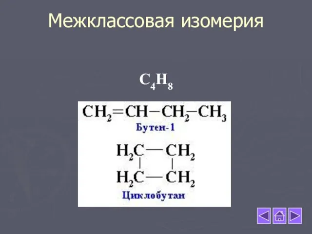 Межклассовая изомерия C4H8
