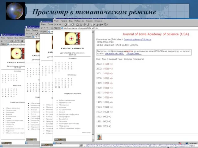 Просмотр в тематическом режиме