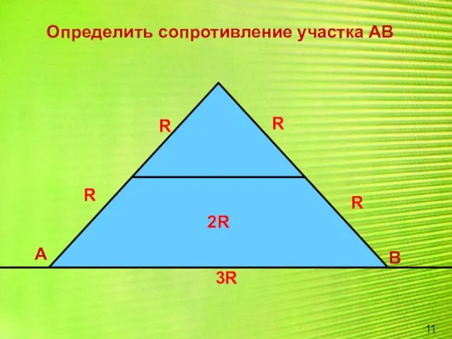 Определить сопротивление участка АВ 2R R R R R 3R В А 11