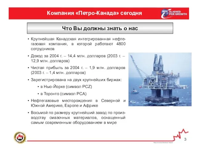 Компания «Петро-Канада» сегодня Что Вы должны знать о нас Крупнейшая Канадская интегрированная