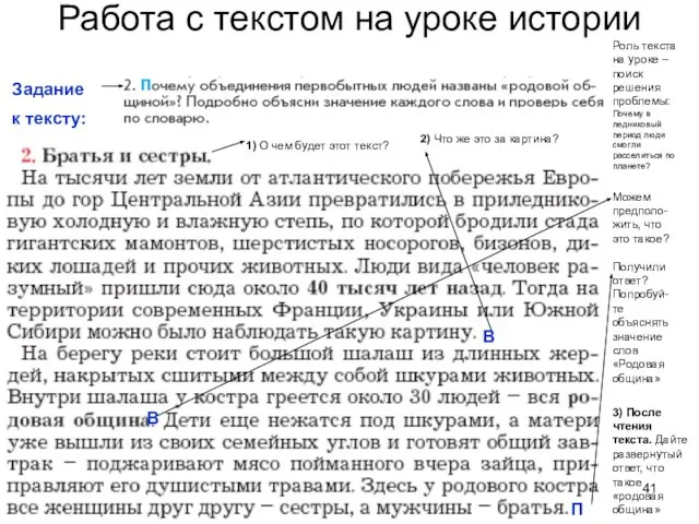 Работа с текстом на уроке истории 1) О чем будет этот текст?