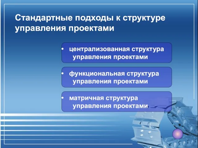 Стандартные подходы к структуре управления проектами централизованная структура управления проектами функциональная структура