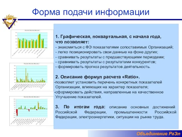 Форма подачи информации 1. Графическая, поквартальная, с начала года, что позволяет: -