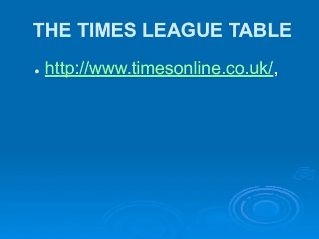 THE TIMES LEAGUE TABLE http://www.timesonline.co.uk/,