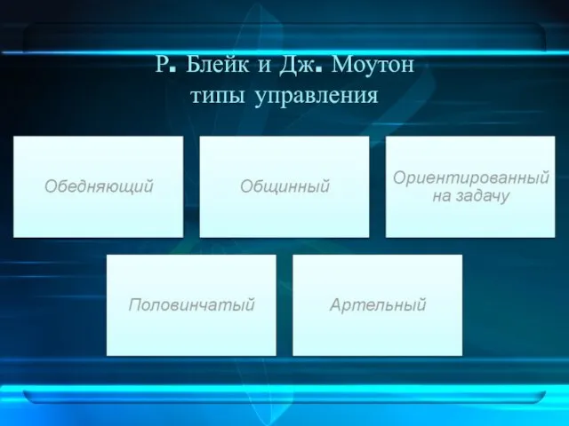 Р. Блейк и Дж. Моутон типы управления