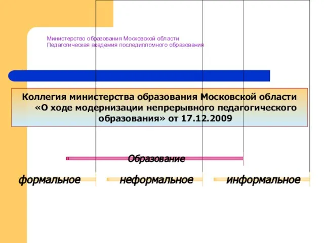 Коллегия министерства образования Московской области «О ходе модернизации непрерывного педагогического образования» от